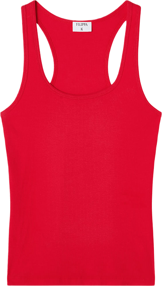 Fine Rib Scoop Tank, från Filippa K, i färgen Bright Red.