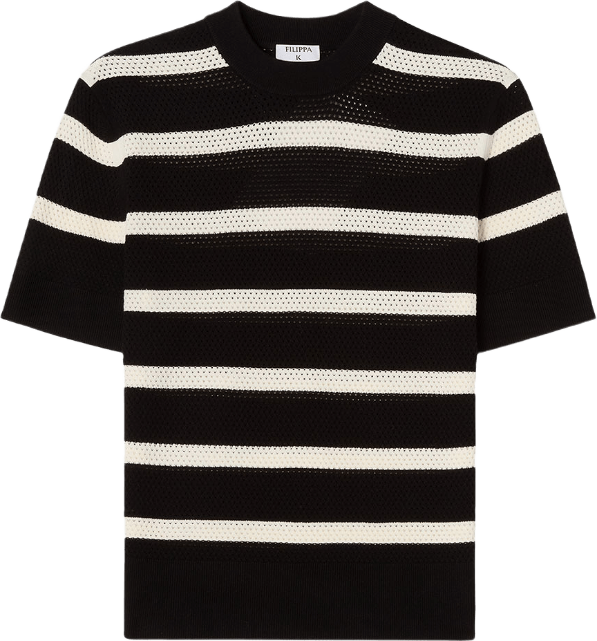 Striped Mesh Tee, från Filippa K, i färgen Black.