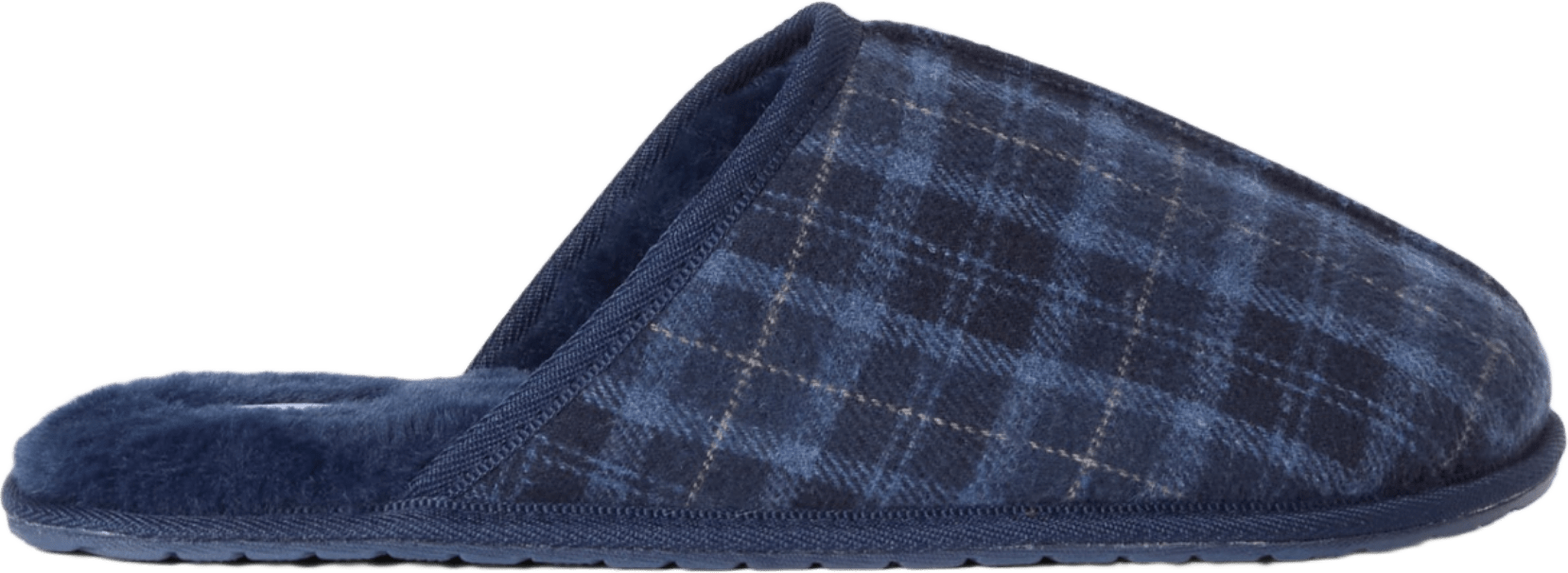 Fodrade tofflor, från NORVIE, i färgen Navy/Blue/Wh.