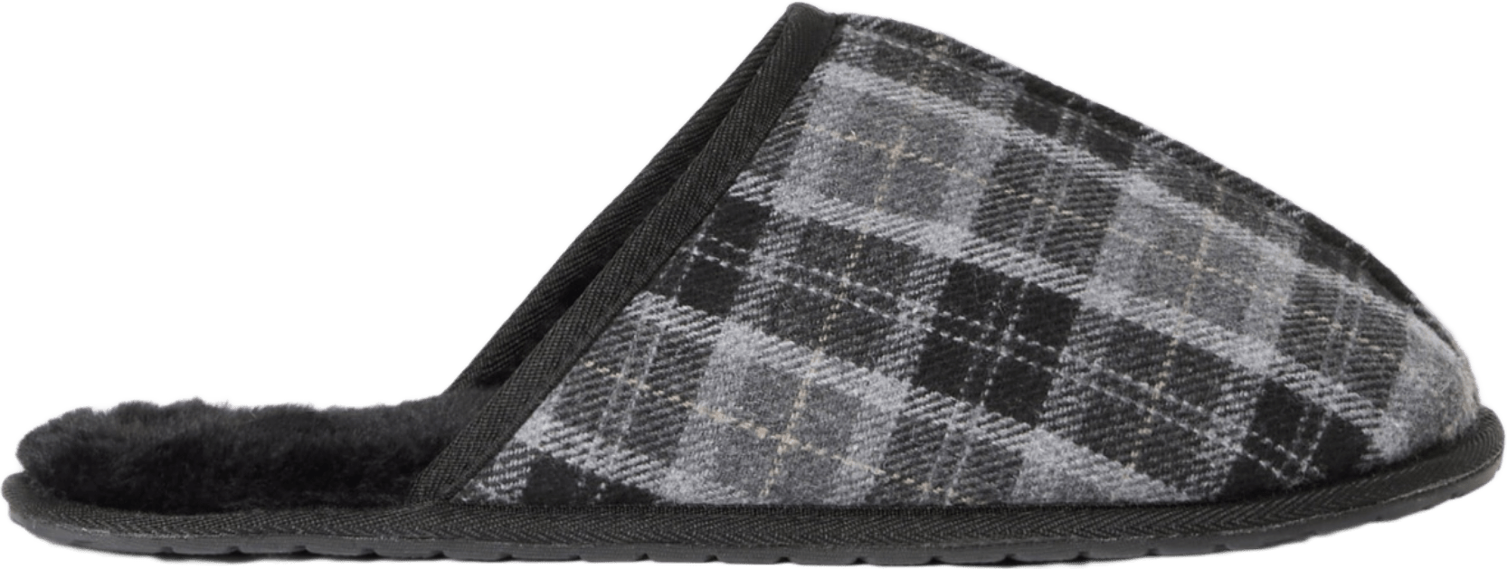 Fodrade tofflor, från NORVIE, i färgen Grey Multi.