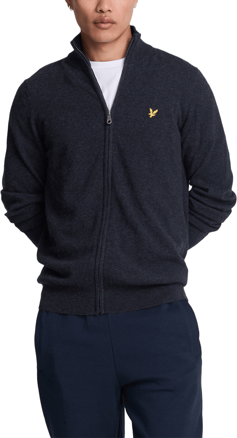 Lambswool Blend Zip Through Cardigan