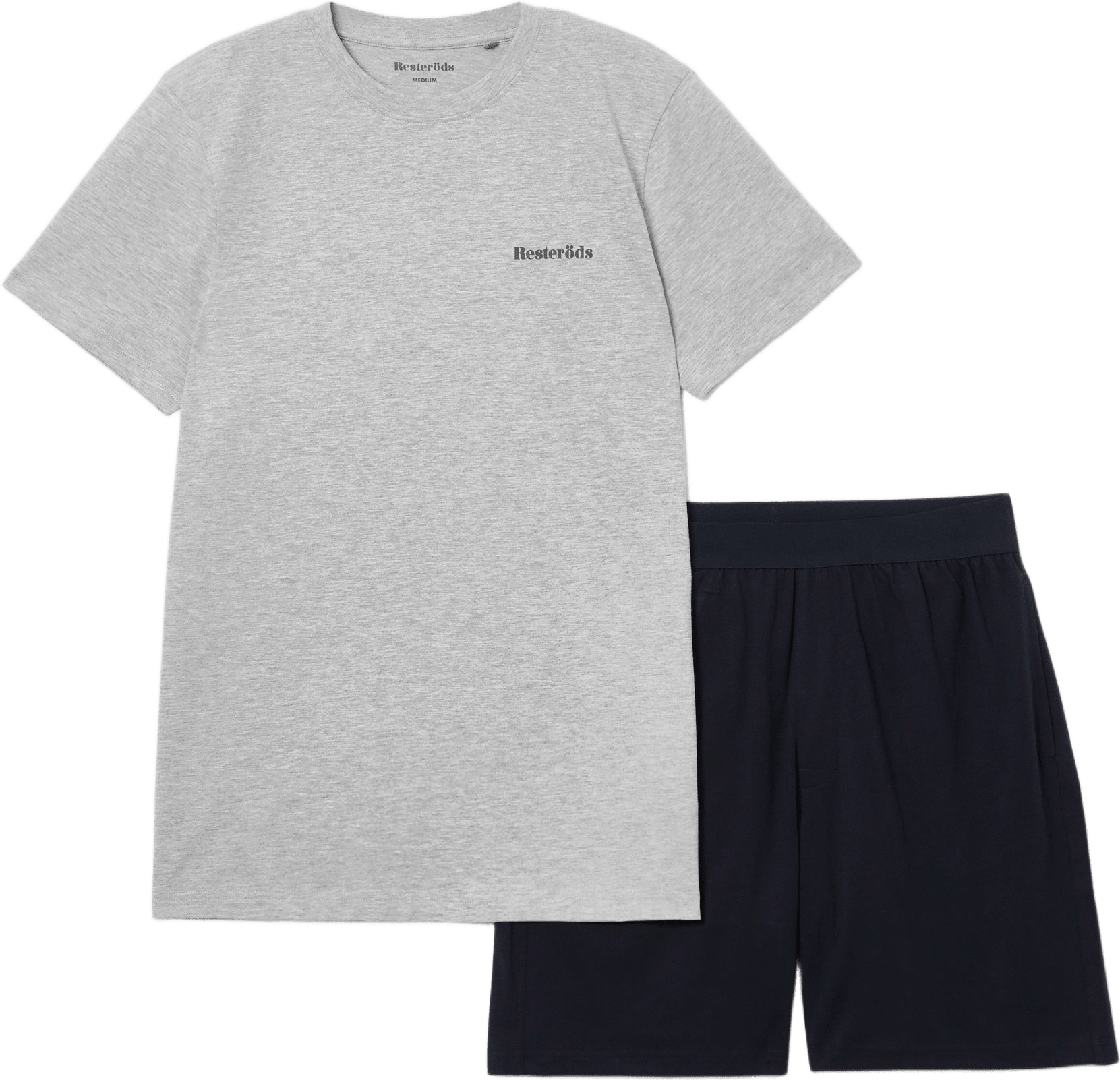 Pyjamasset Shorts, från Resteröds, i färgen Grey Melange/Navy.