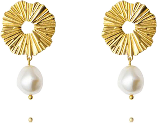 Vassia Pearl Earrings, från Caroline Svedbom, i färgen Gold.