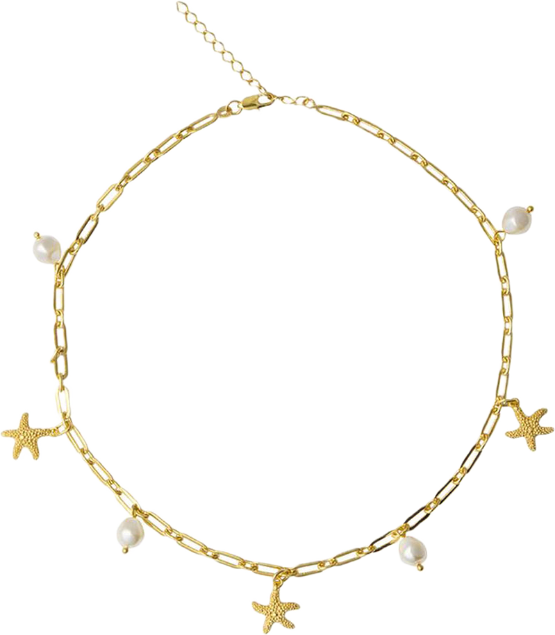 Sea Star Chain Necklace, från Caroline Svedbom, i färgen Gold.