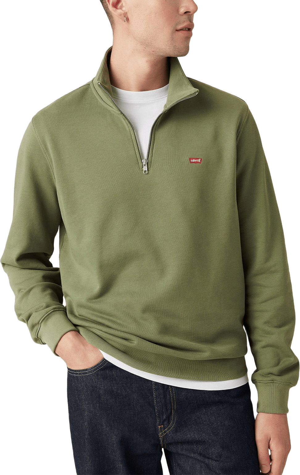 Original Housemark Quarter-Zip Pullover, från Levi's, i färgen Greens.