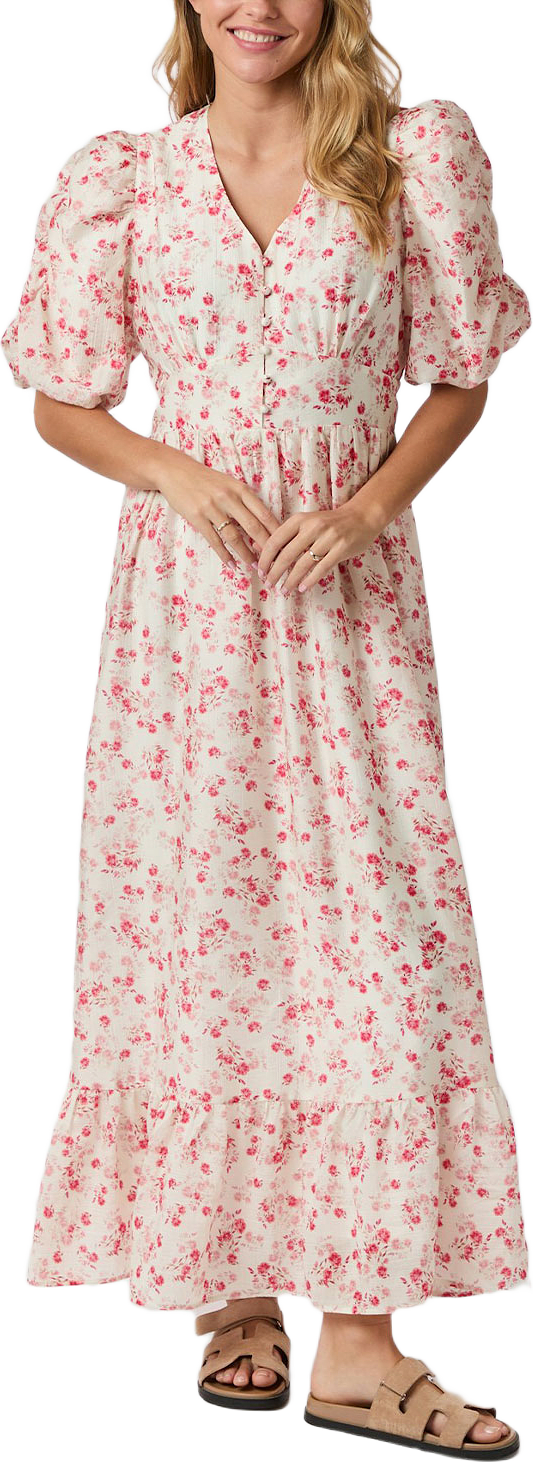 Rilana Pretty Flower Dress, från Neo Noir, i färgen Red.