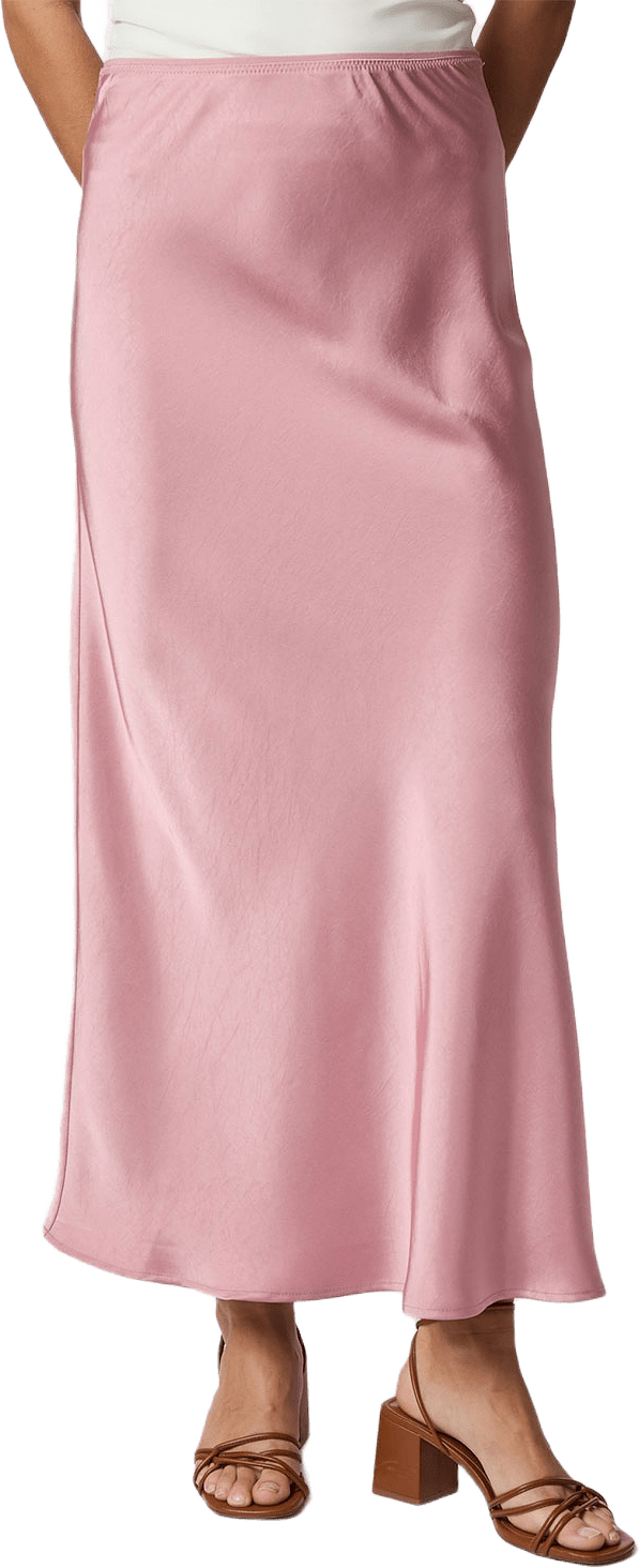 Vicky Heavy Sateen Skirt, från Neo Noir, i färgen Evening Rose.
