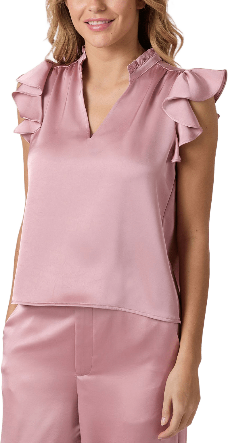 Stella Heavy Sateen Blouse, från Neo Noir, i färgen Evening Rose.