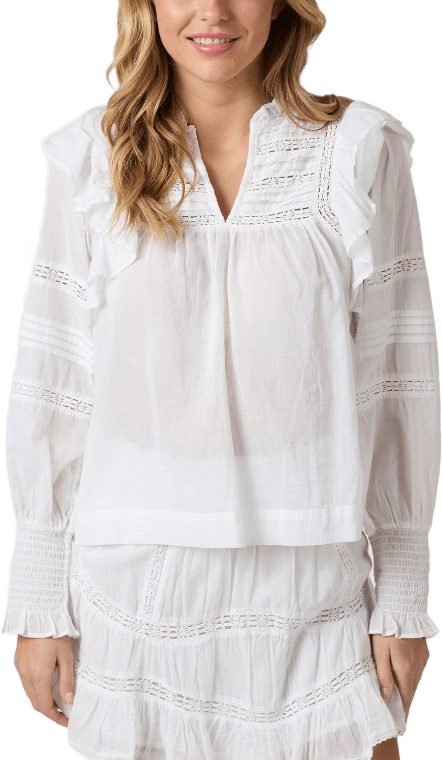 Mauri S Voile Blouse, från Neo Noir, i färgen White.