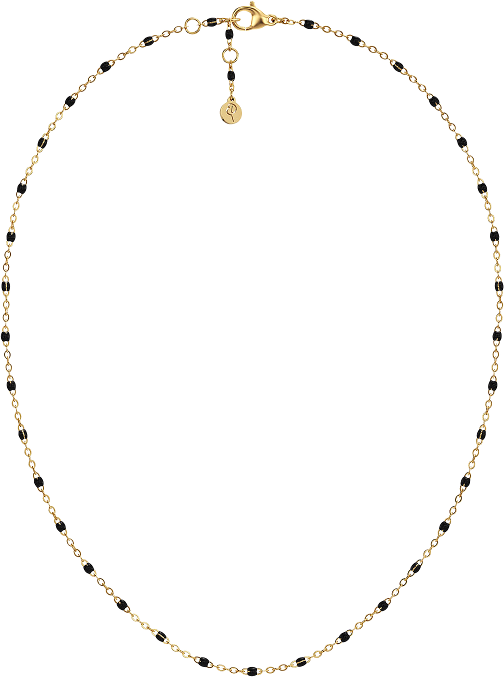 Perlina Chain Necklace Black Gold