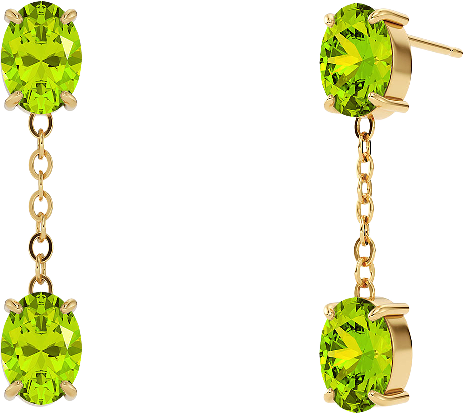 Misty Earrings S Green Gold
