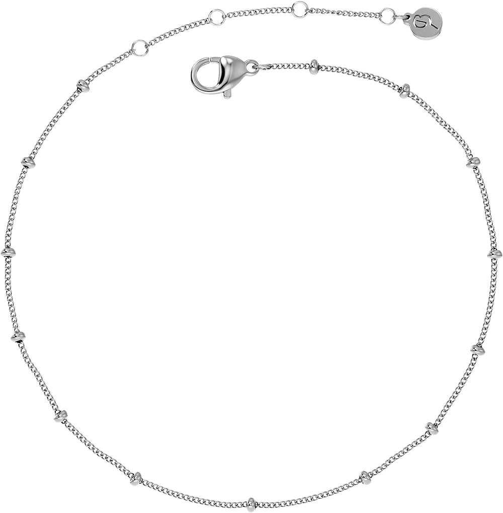 Beaded Chain Anklet Steel