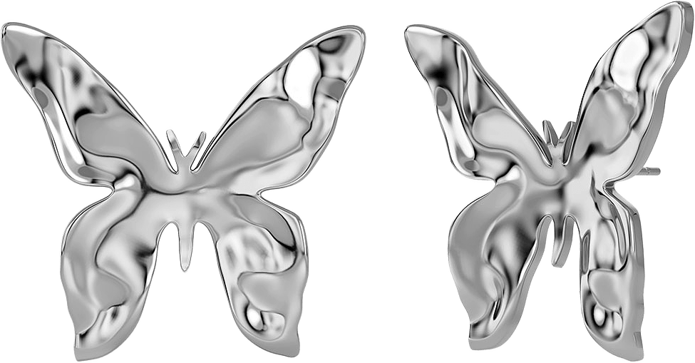 Butterfly Studs L Steel, från Edblad, i färgen Steel.