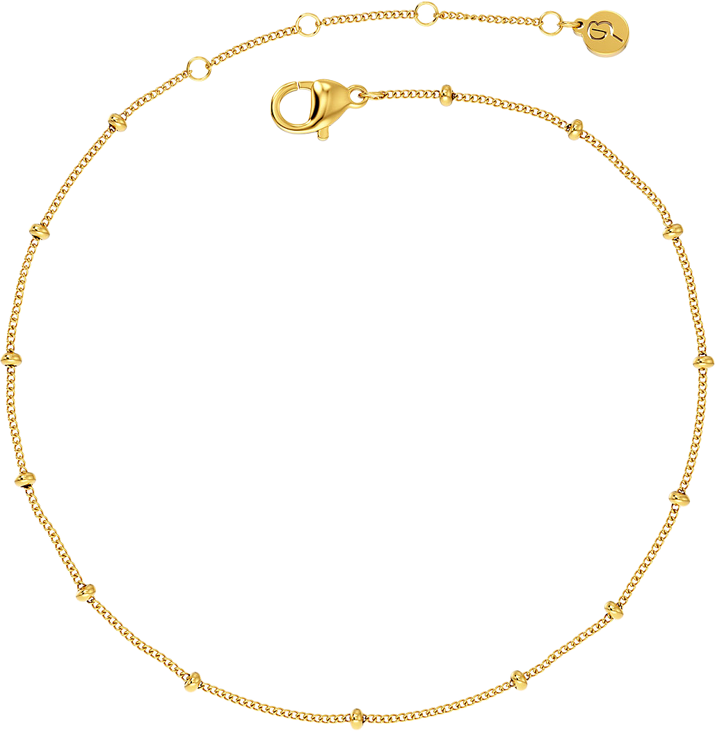 Beaded Chain Anklet Gold