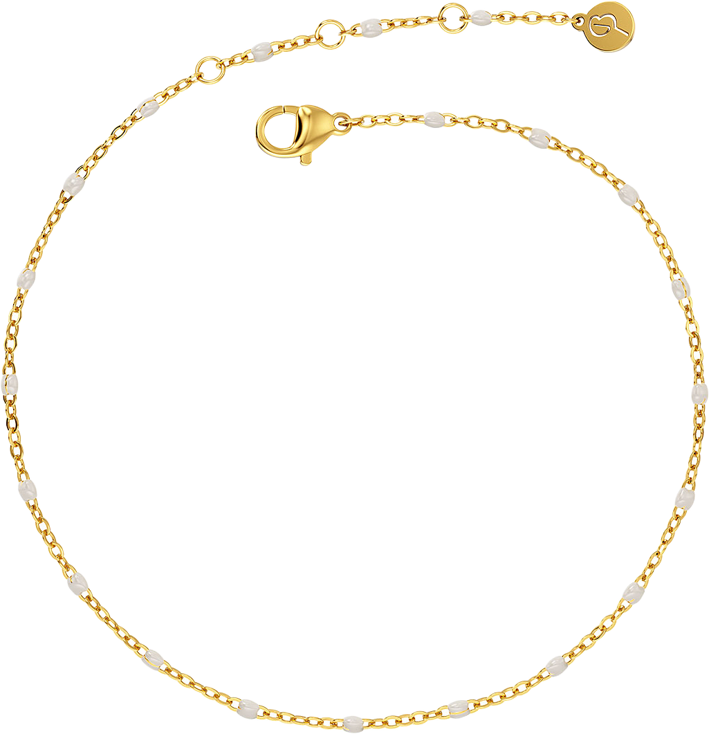 Perlina Chain Anklet White Gold