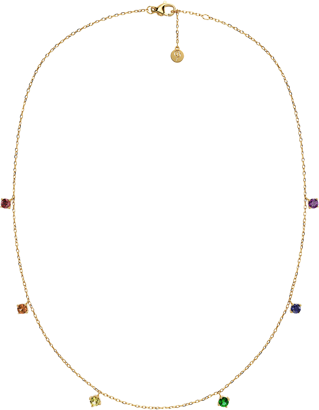 Rainbow Necklace Gold