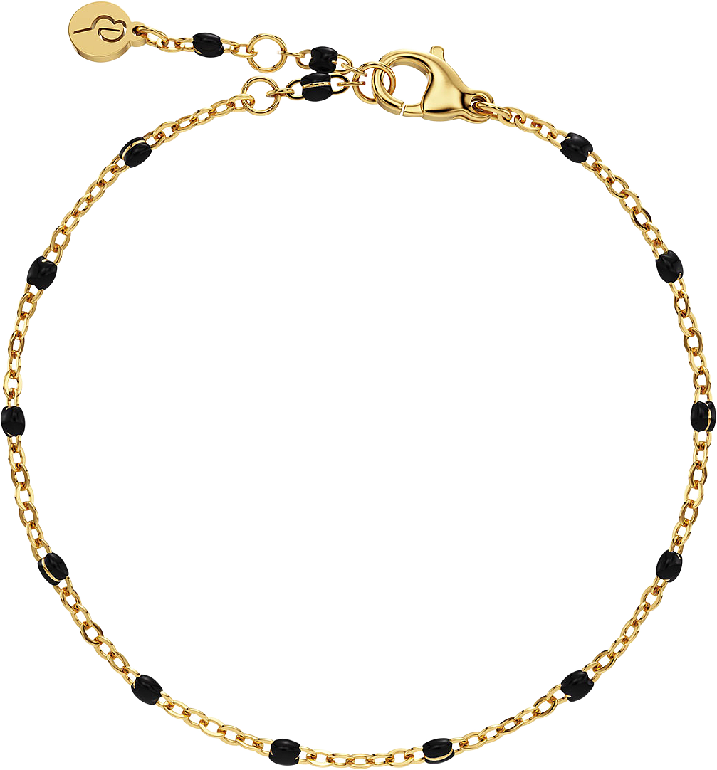 Perlina Chain Bracelet Black Gold