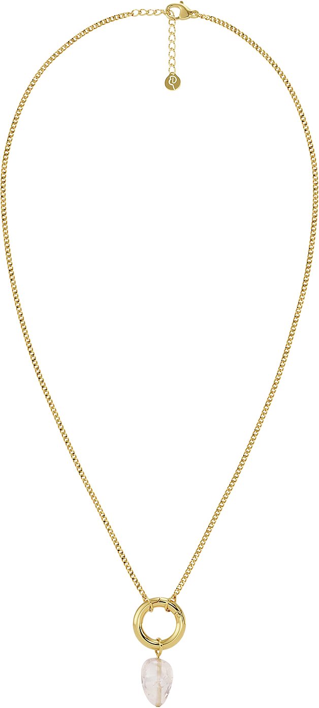 Beach Crystal Necklace Pink Gold