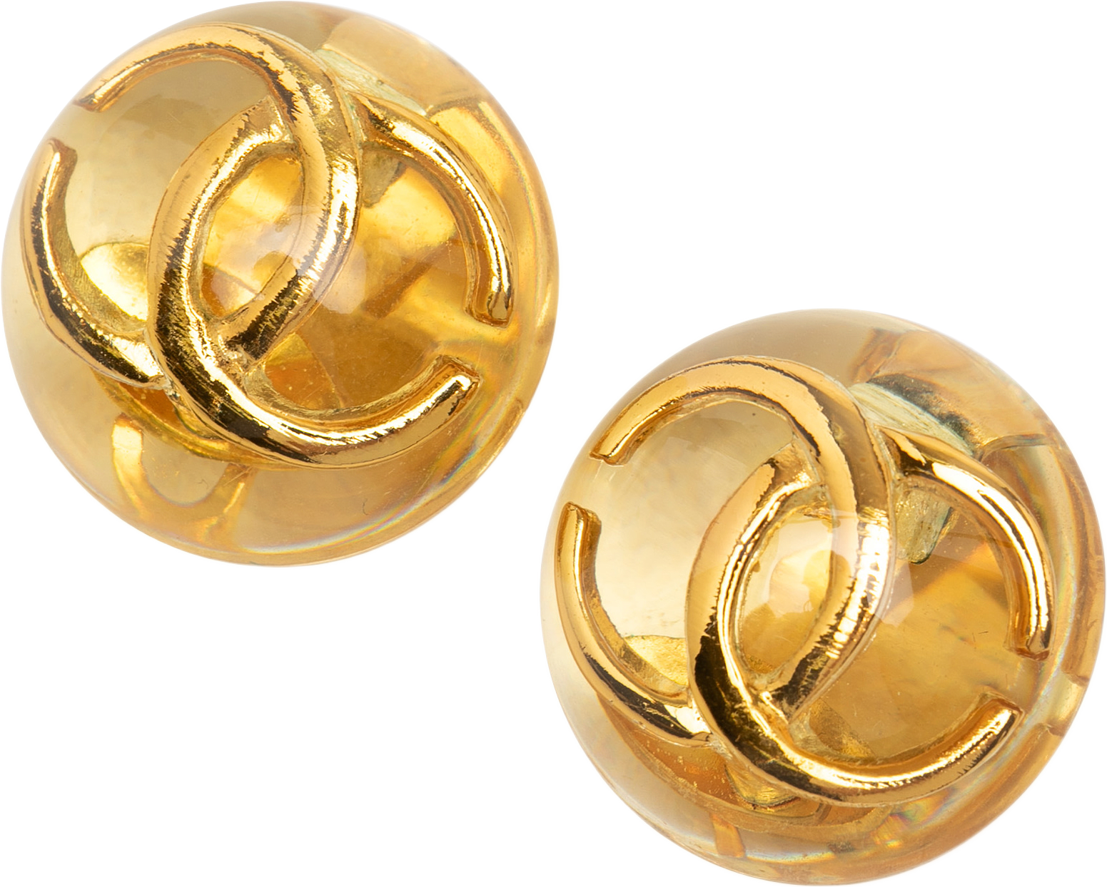 Chanel Cc Resin And Gold Plated Clip On Earrings, från Luxclusif, i färgen guld.