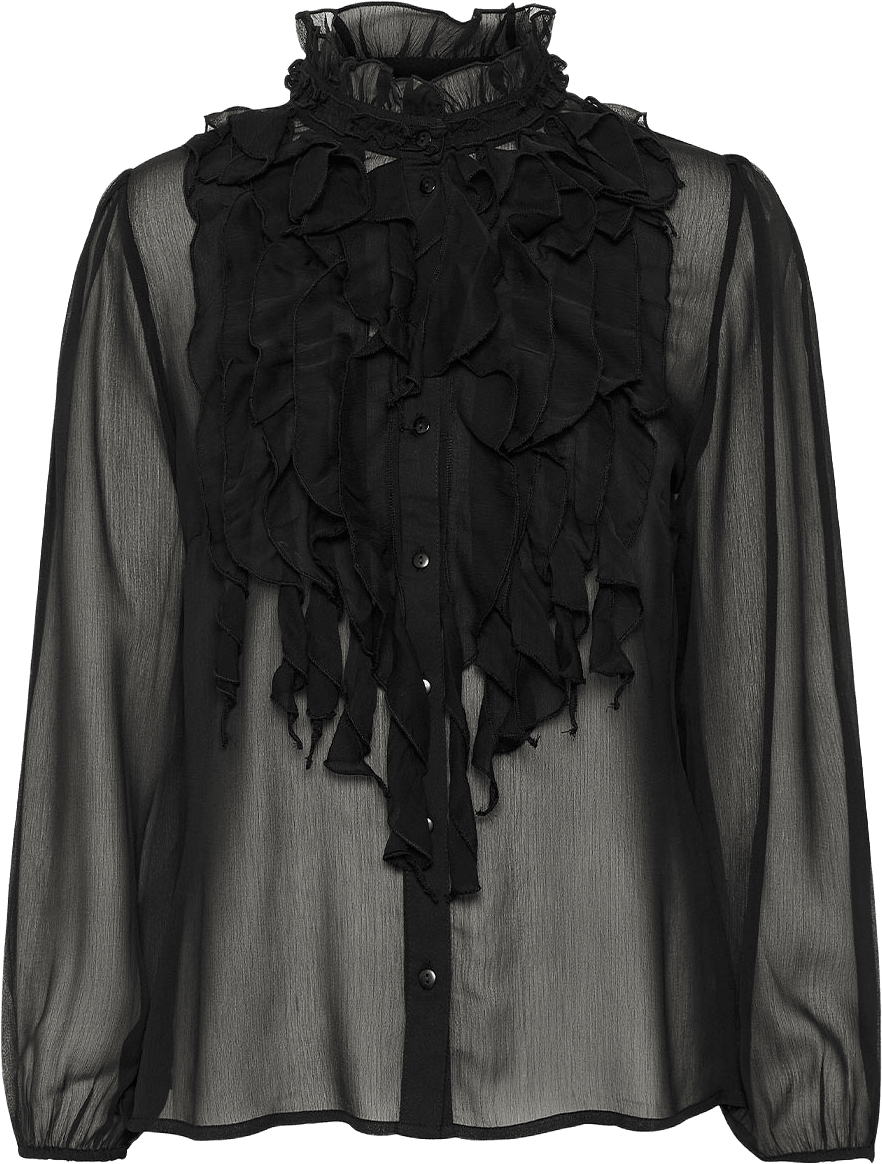 Lilja SZ Crinkle LS Shirt, från Saint Tropez, i färgen Black Mirage Mist.