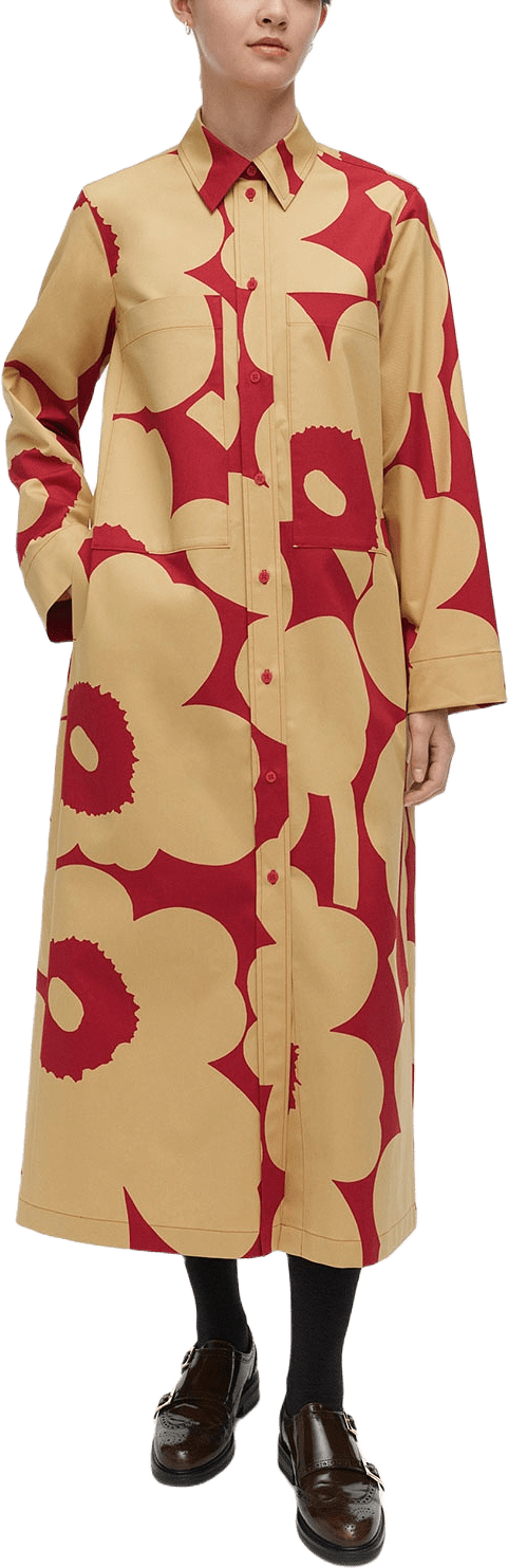 MOLLA UNIKKO Dress, från Marimekko, i färgen Light Brown, Red.