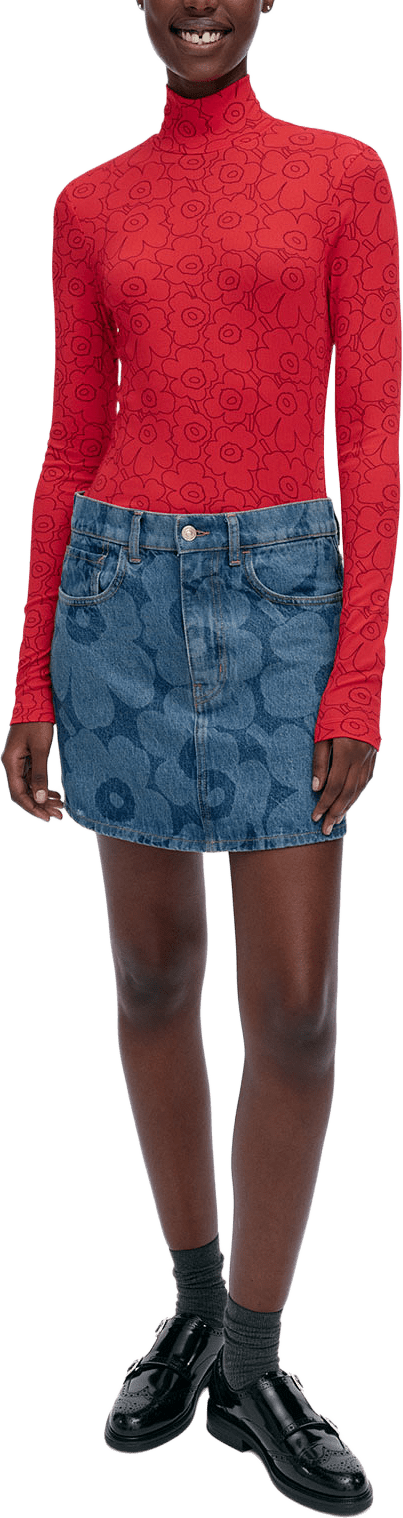 Maridenim Ruudut Unikko, från Marimekko, i färgen Mid Indigo.