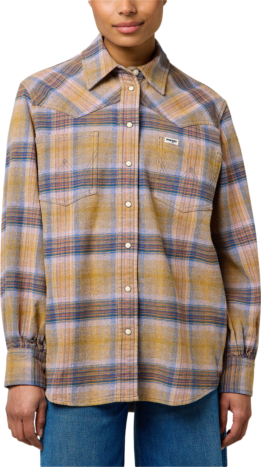 Loose Western Shirt, från Wrangler, i färgen Chai Tea.