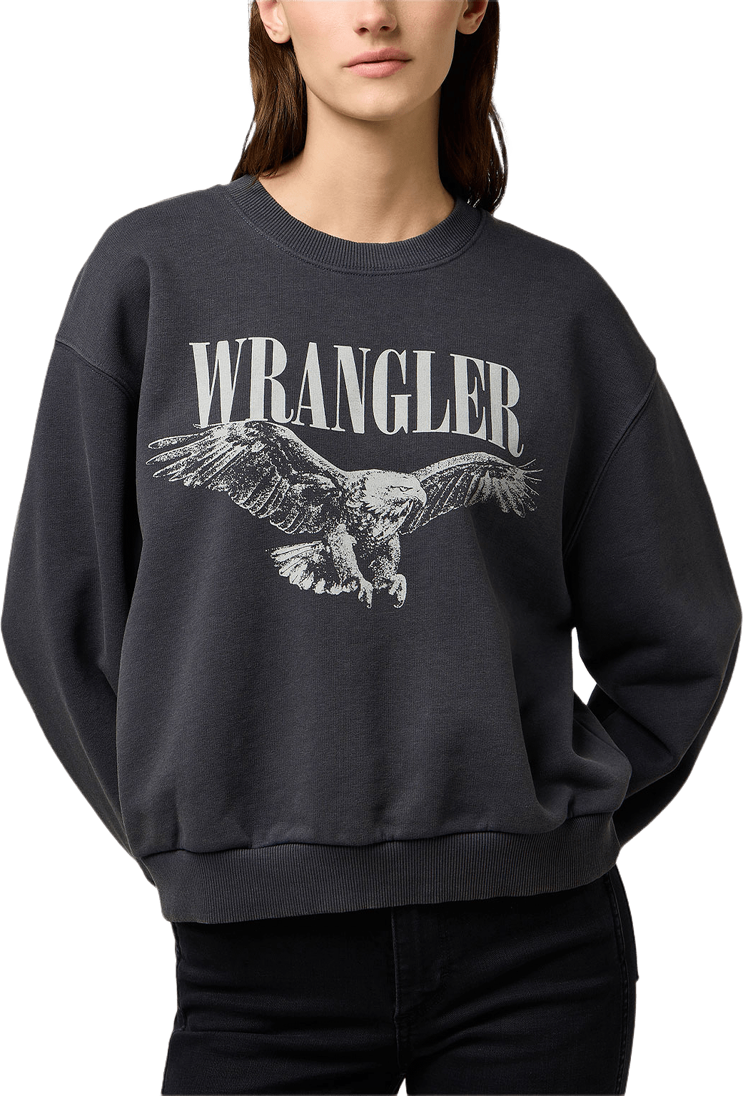 Oversized Sweatshirt, från Wrangler, i färgen Faded Black.
