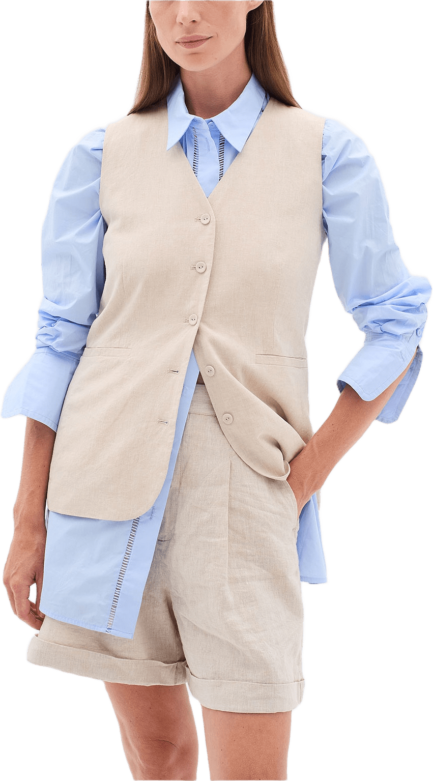 FaridaIW Waistcoat; InWear Waistcoat, från Inwear, i färgen Haze Melange.