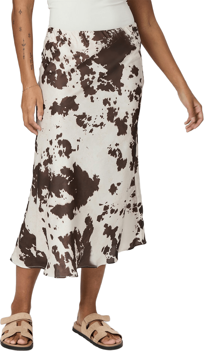 Viso Cow Print Skirt, från Neo Noir, i färgen Brown.