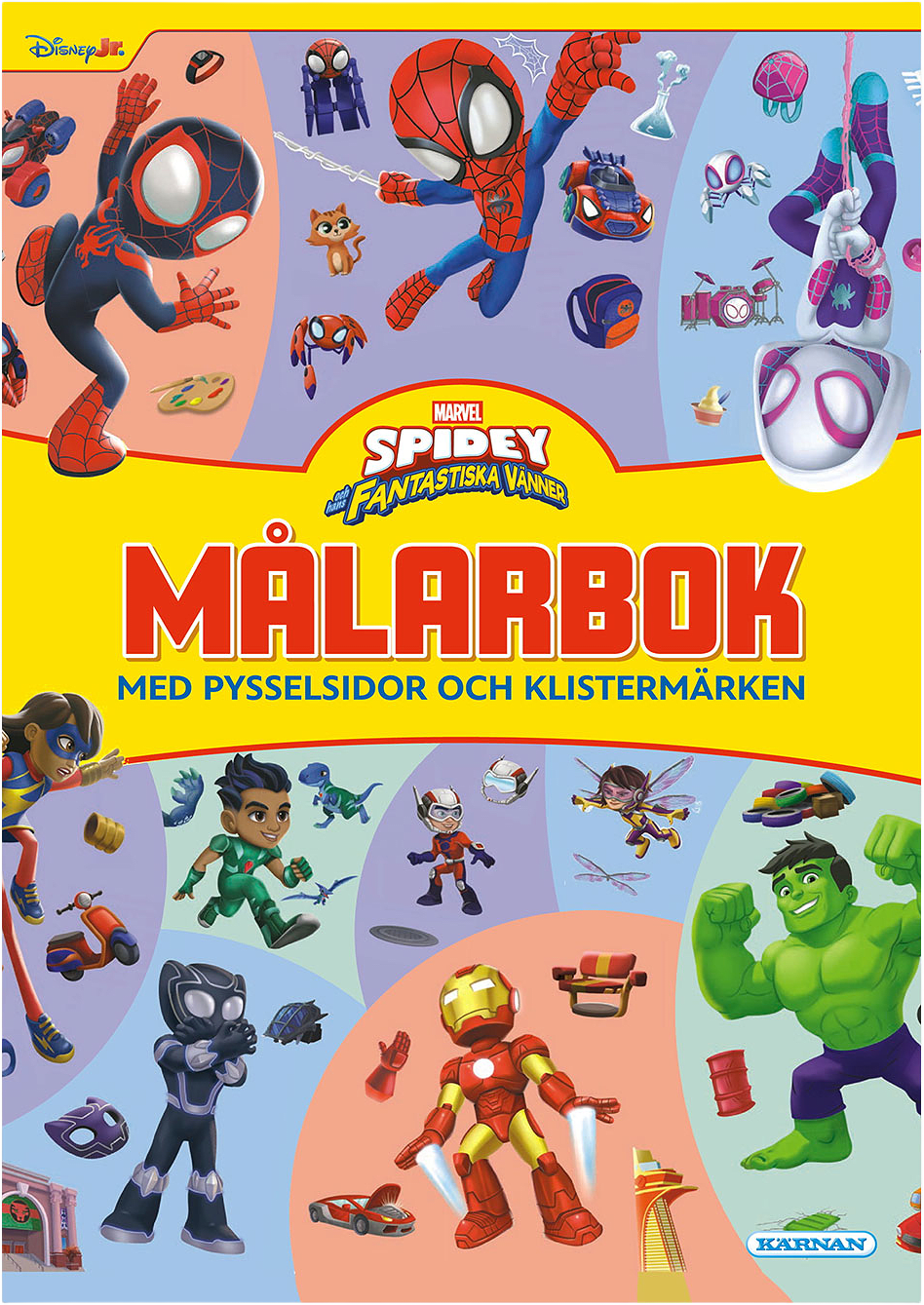 Målarbok med pysselsidor och klistermärken Spidey och hans fantastiska vänner, från KÄRNAN.