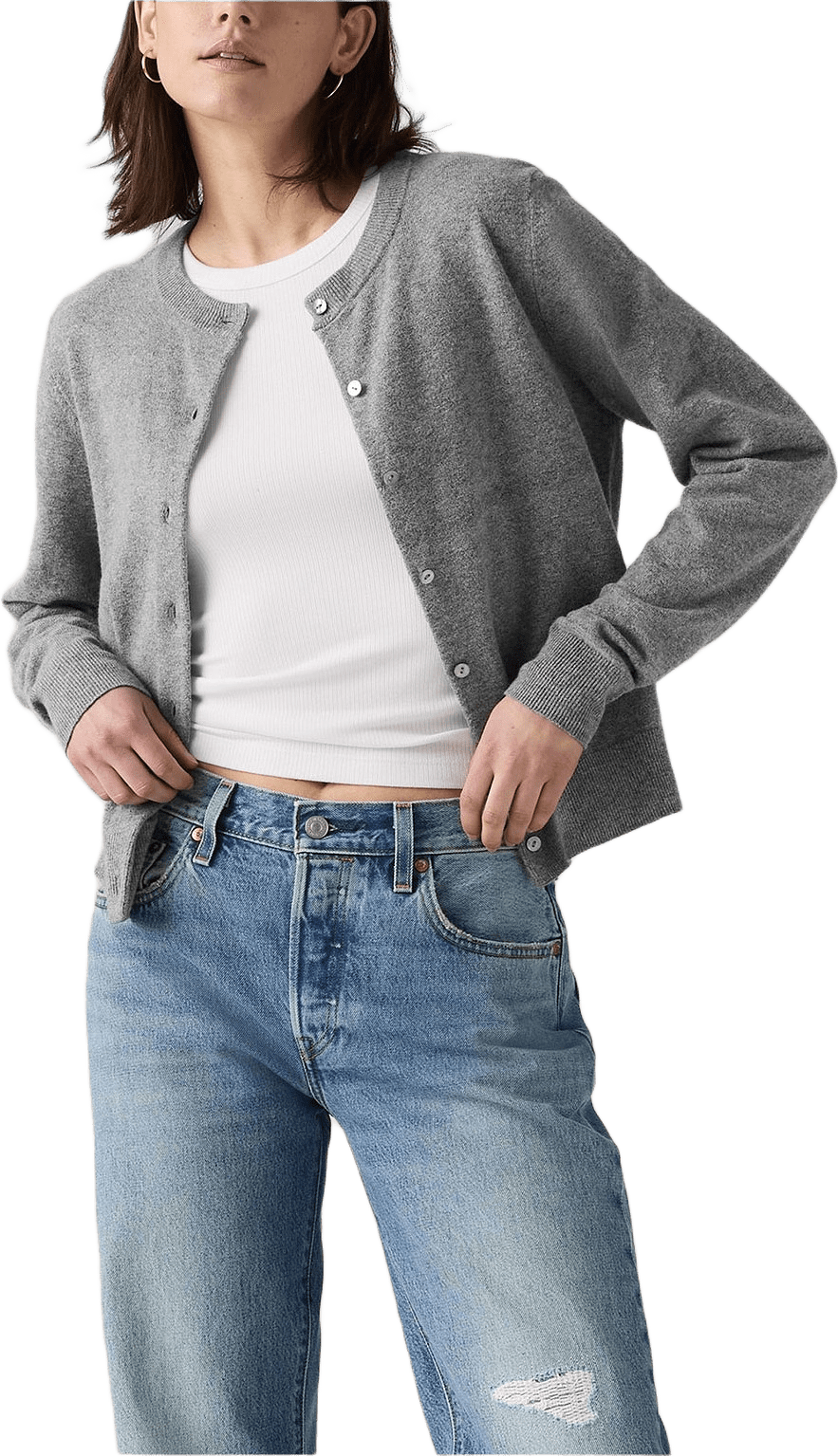 Supersoft Crewneck Cardigan, från Levi's, i färgen Neutrals.
