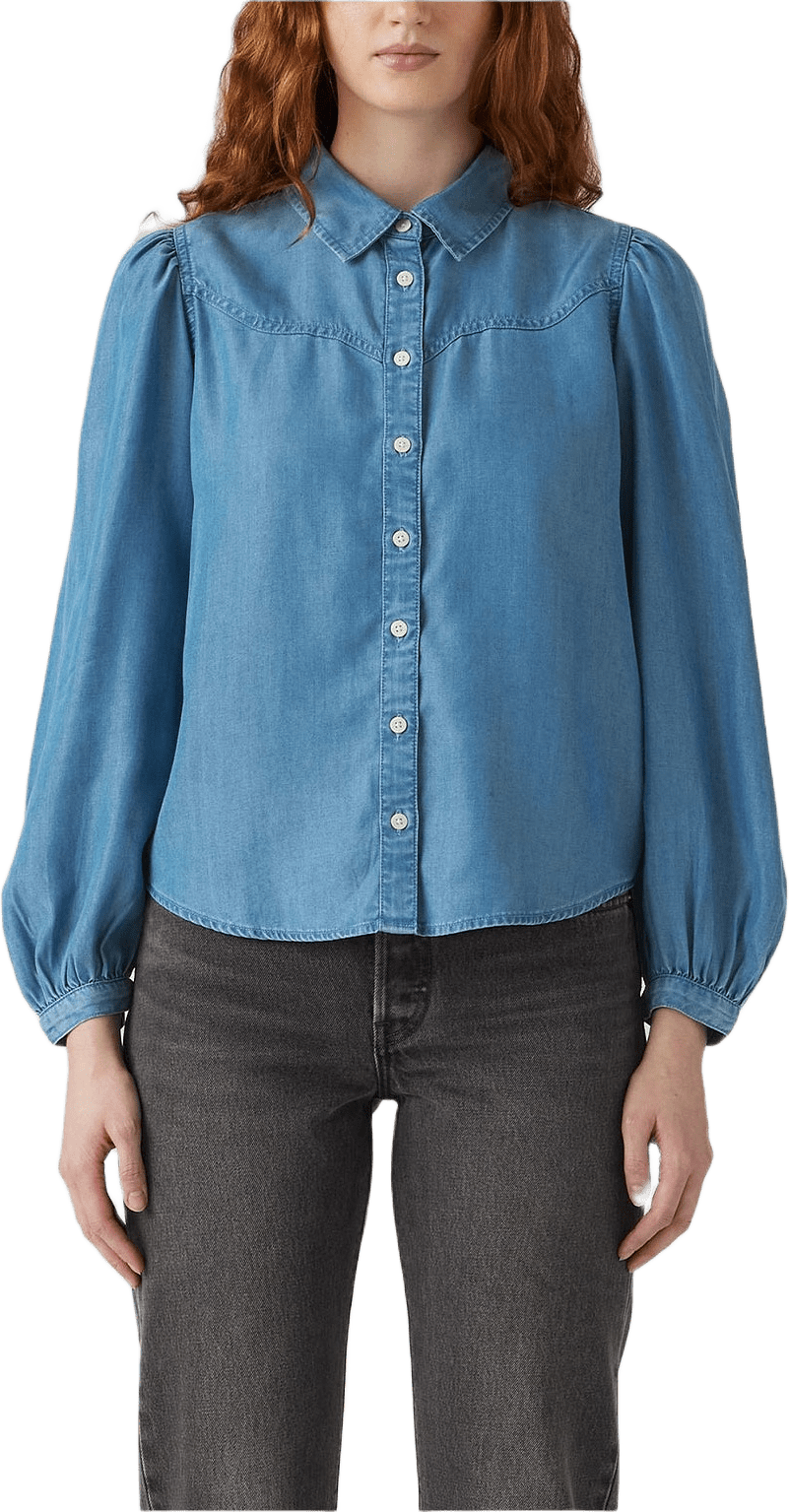 Journey Western Shirt, från Levi's, i färgen Med Indigo - Flat Finish.