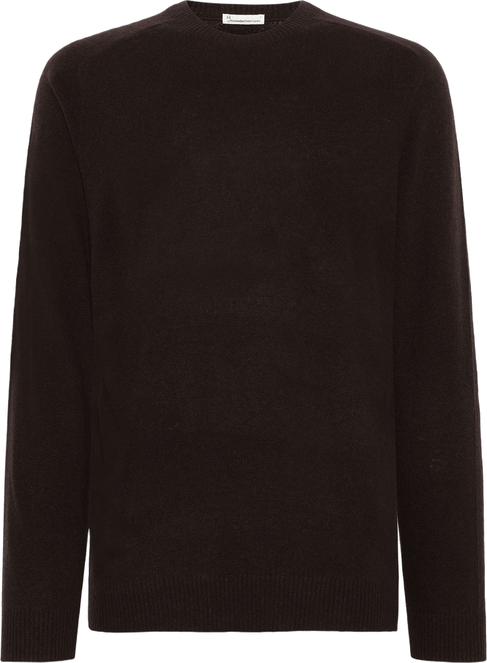 Field O-Neck Knit, från Knowledge Cotton Apparel, i färgen Chocolate Torte.