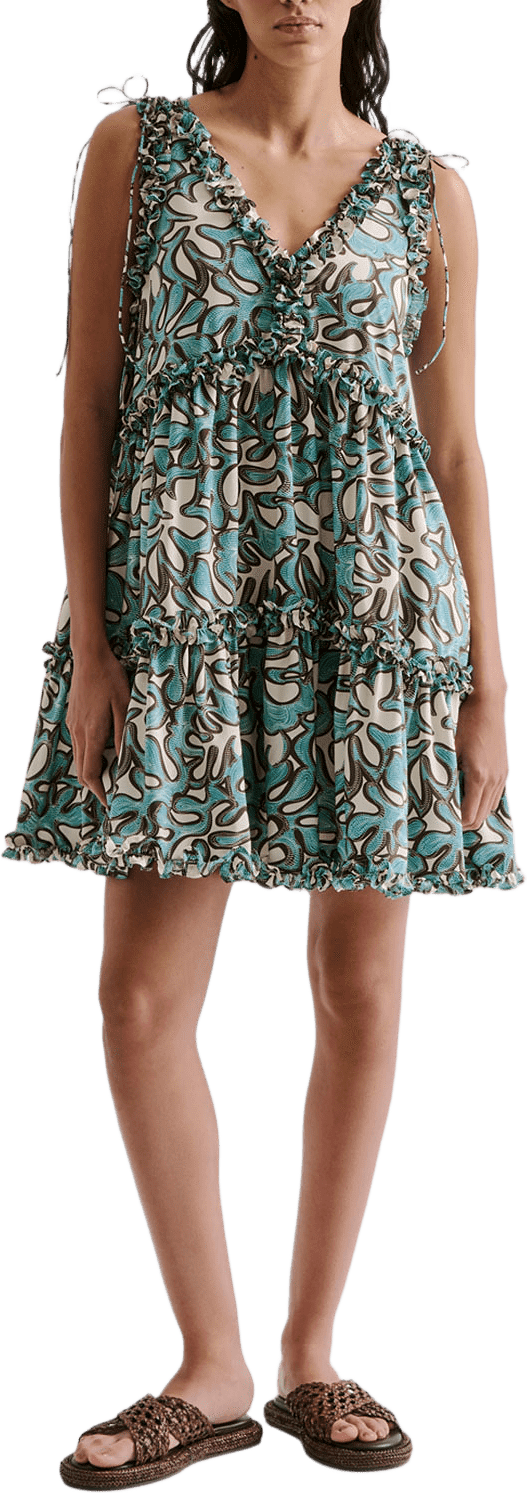 Arabella Dress, från Malina, i färgen Ocean Corals.