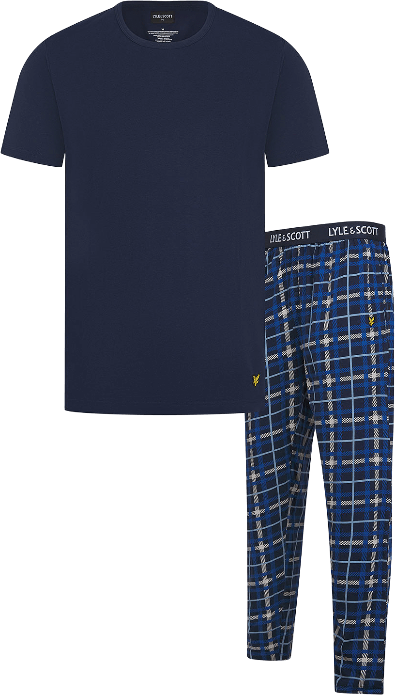 Percival Pyjamas set, från Lyle & Scott, i färgen Peacoat/Peacoat Check.