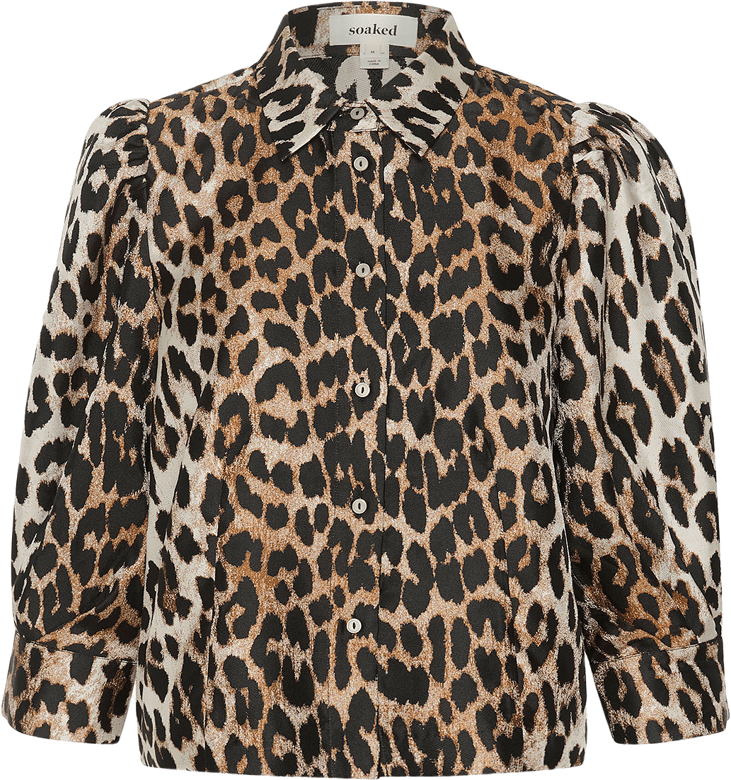 SLChiba Shirt, från Soaked In Luxury, i färgen Leopard Pattern.