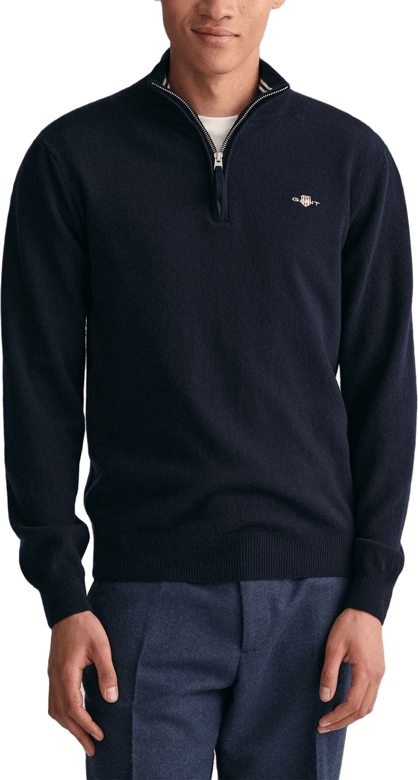 Superfine Lambswool Half-Zip Sweater, från GANT, i färgen Marine.