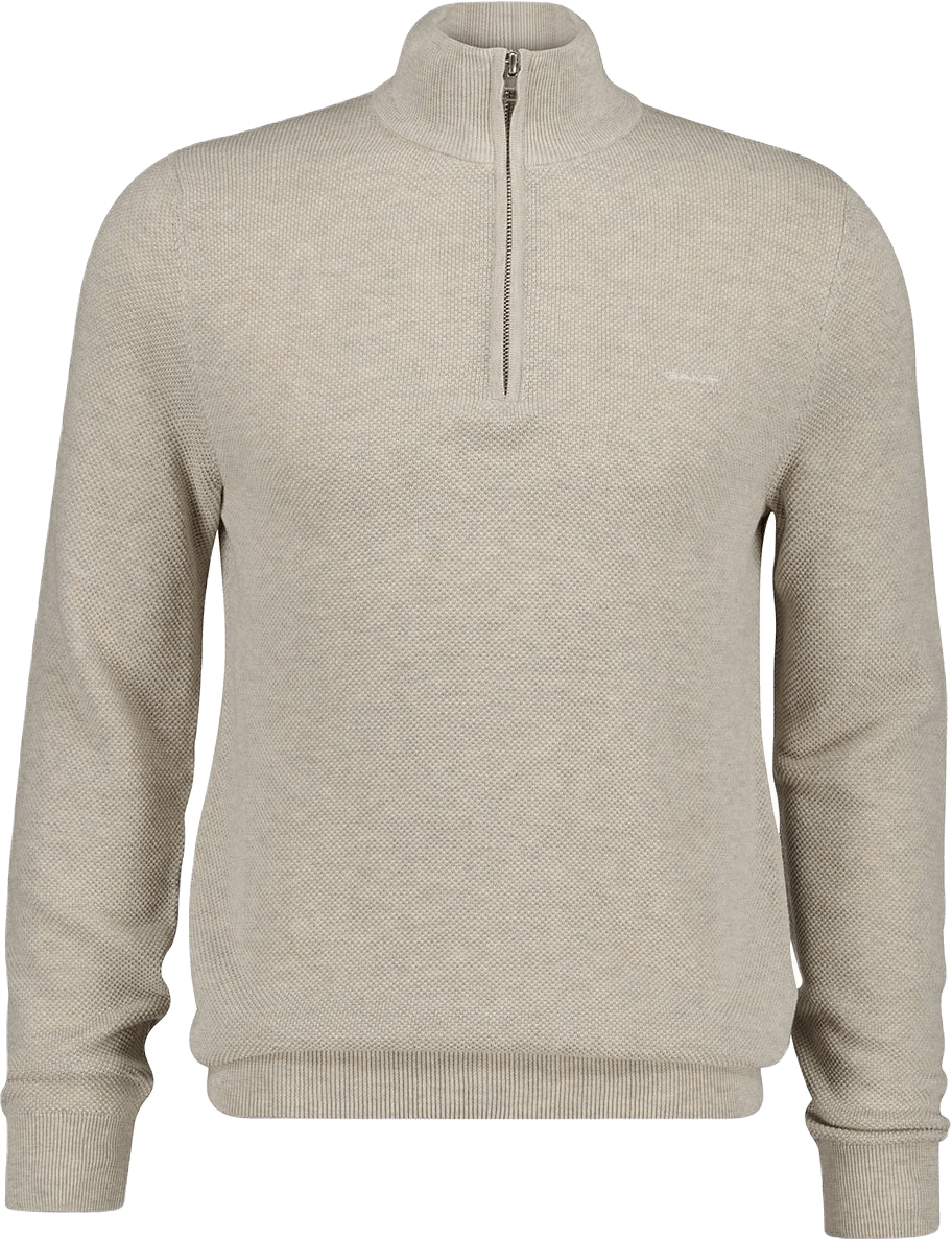 Cotton Piqué Half-Zip Sweater