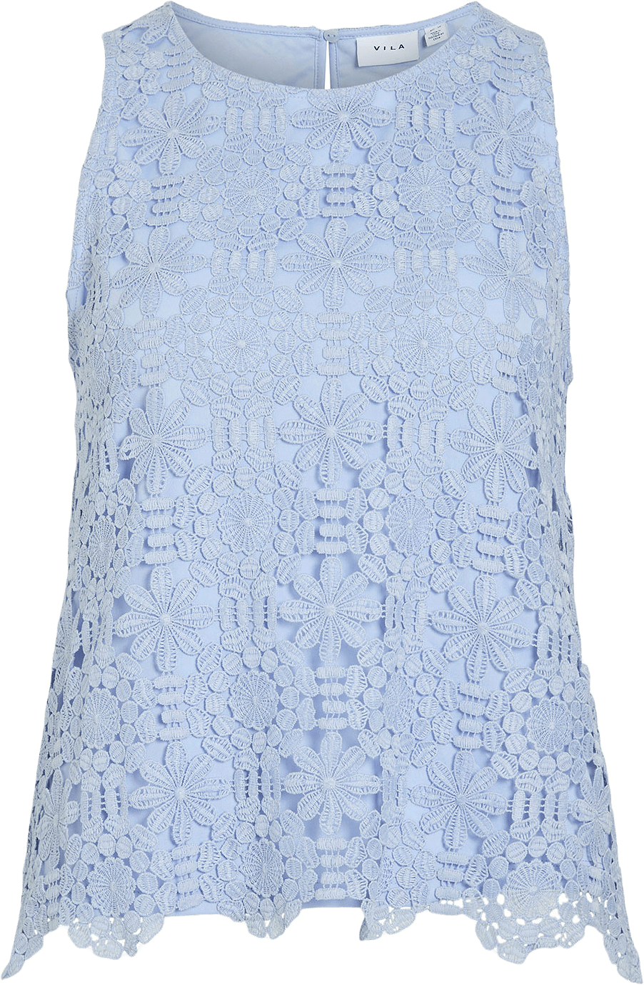 VIADO Ärmlös Spetstopp, från Vila, i färgen Kentucky Blue.