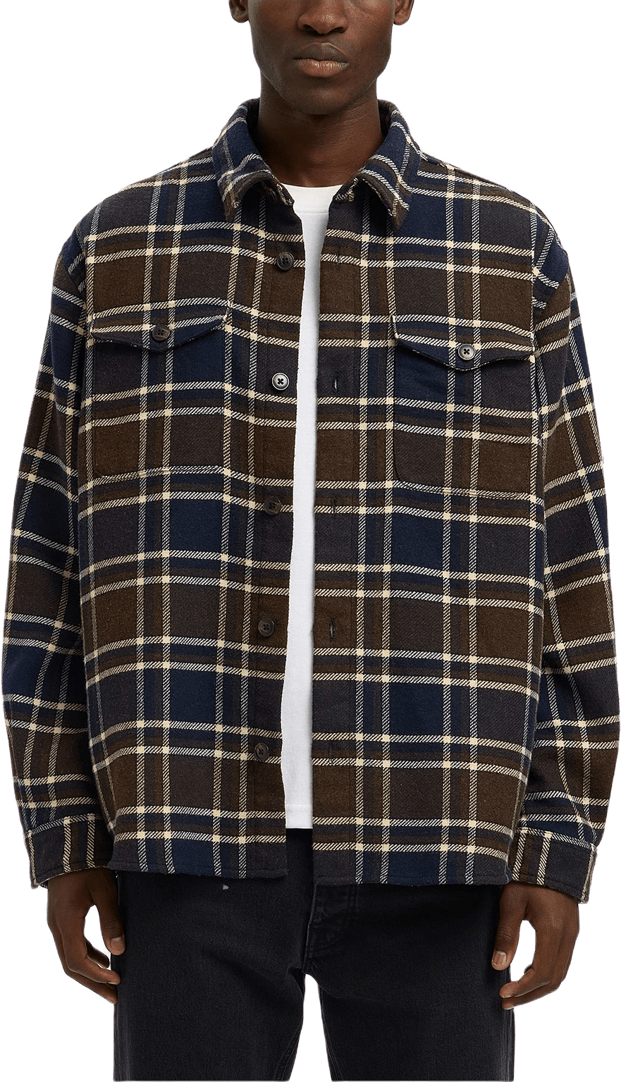 SLHRLXPABLO Skjorta, från Selected Homme, i färgen Dark Brown Melange Multicolor.