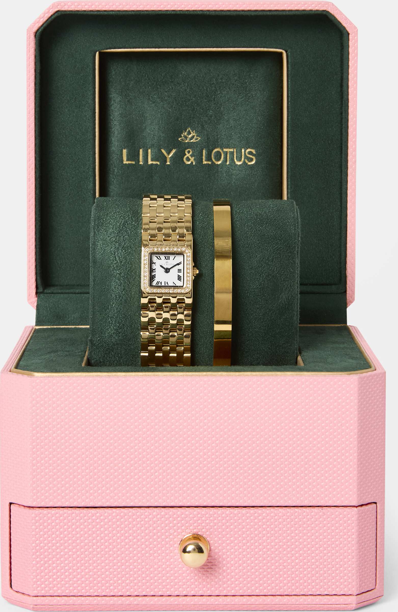 Klocka i rostfritt stål CM241107, från Lily & Lotus, i färgen Gold.