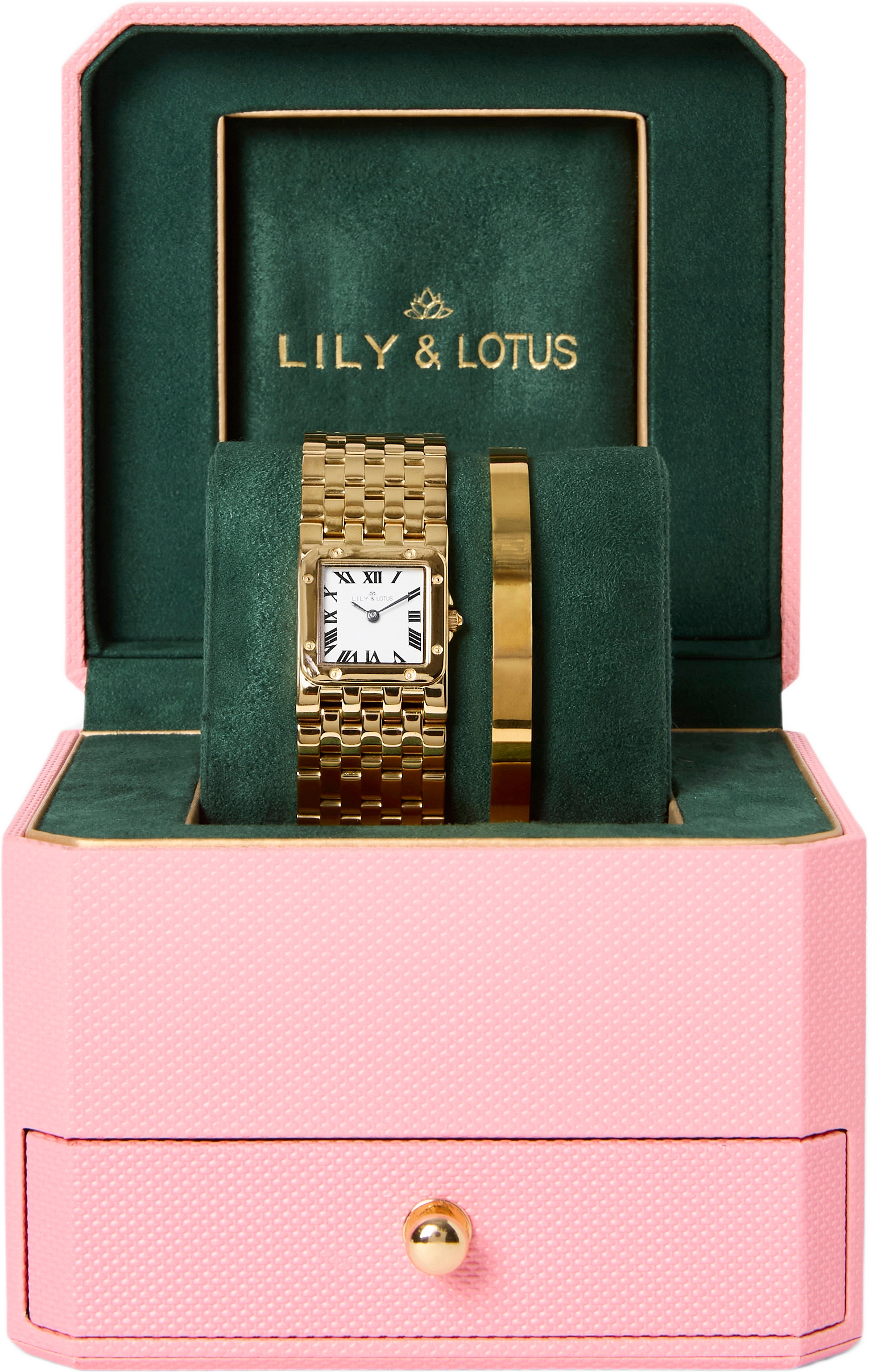 Klocka i rostfritt stål CM241108, från Lily & Lotus, i färgen Gold.