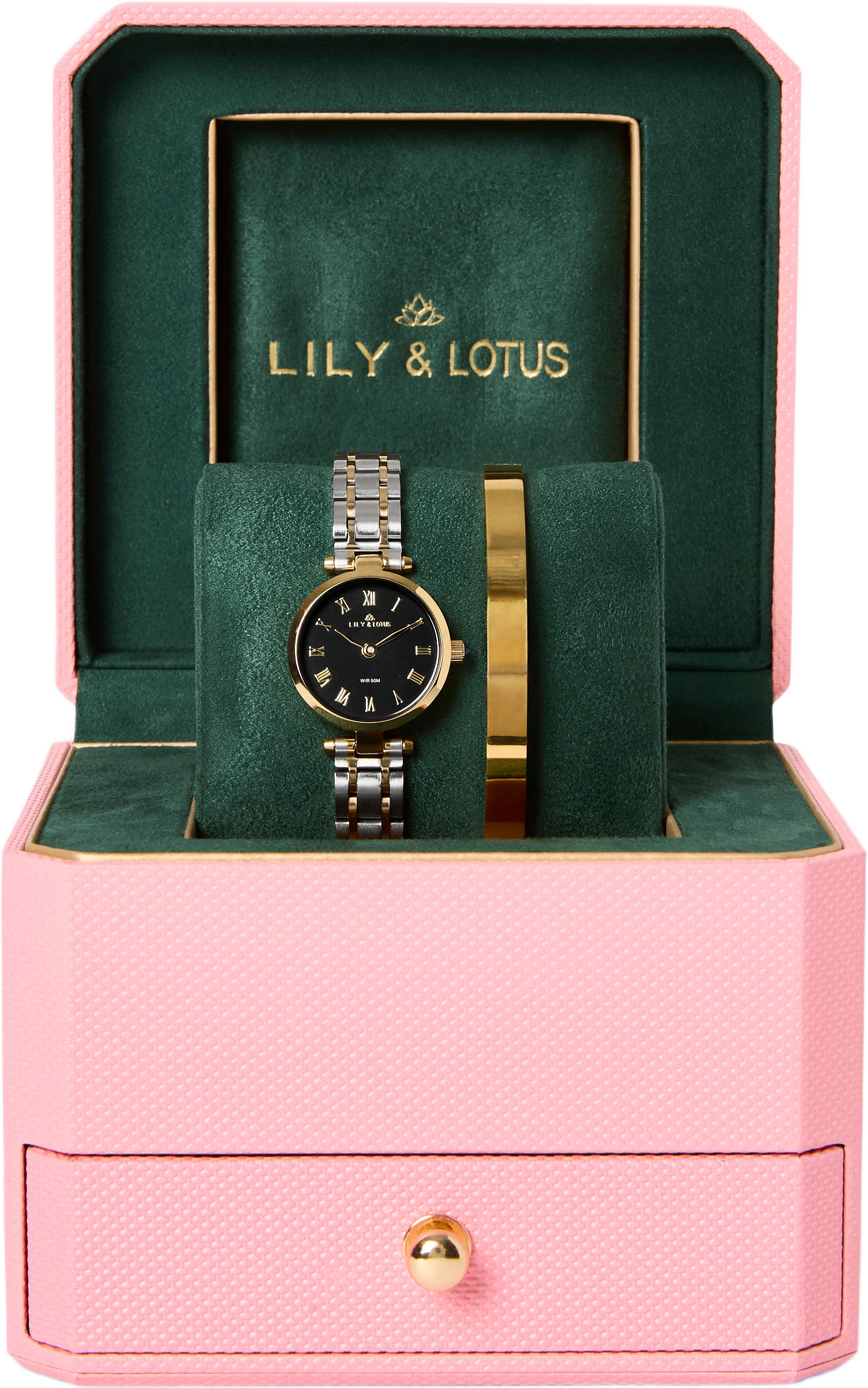 Klocka i rostfritt stål  WS8331, från Lily & Lotus, i färgen 2tone Black.