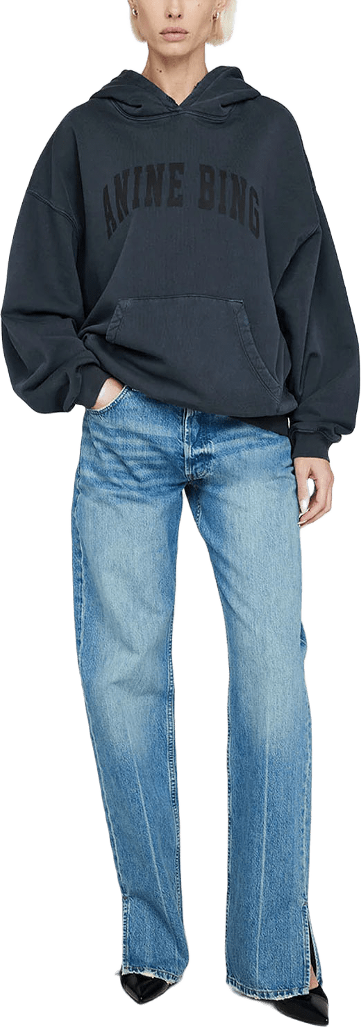 Harvey Sweatshirt, från Anine Bing, i färgen Washed Black.