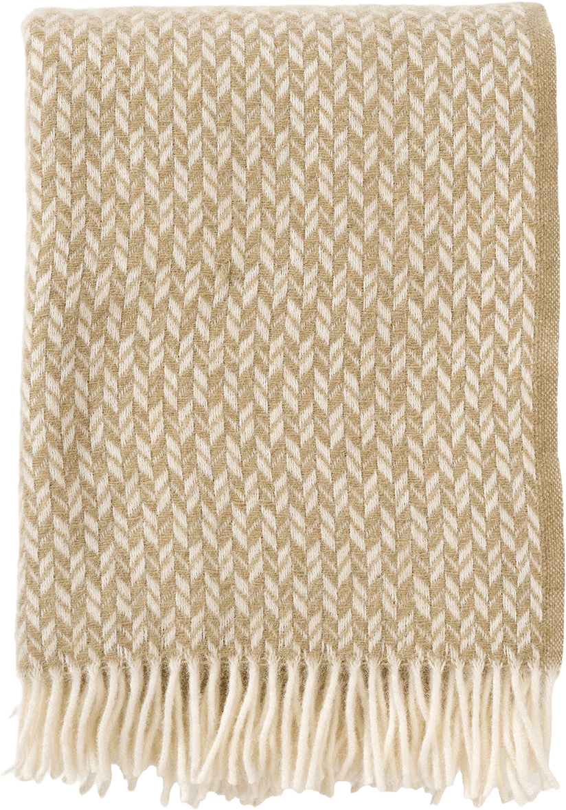 Ullpläd Lovik, från Klippan, i färgen Beige.