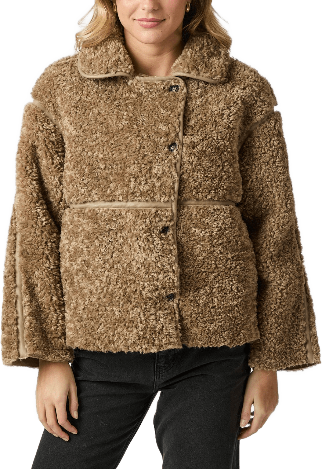 Castor Faux Fur Jacket, från Neo Noir, i färgen Taupe.