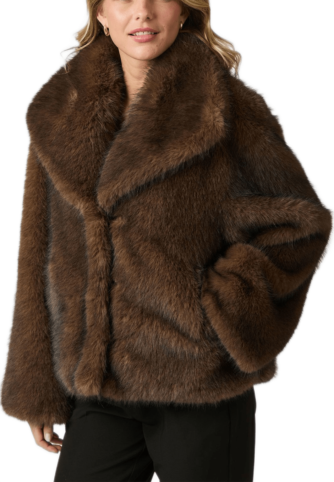 Stephanie Faux Fur Jacket, från Neo Noir, i färgen Brown.