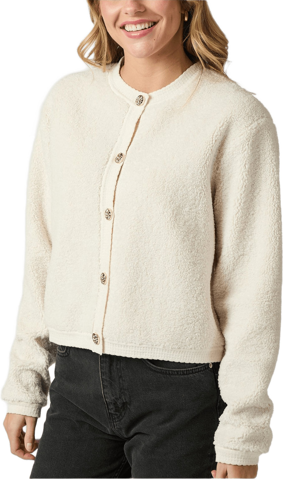 Limo Fluffy Knit Cardigan, från Neo Noir, i färgen Creme.