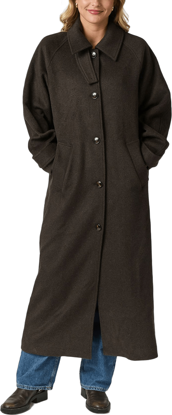 Keaton Wool Coat, från Neo Noir, i färgen Chocolate Brown.